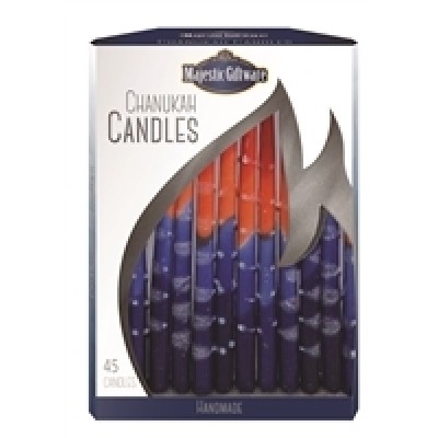 Chanuka Candles Blue & Orange