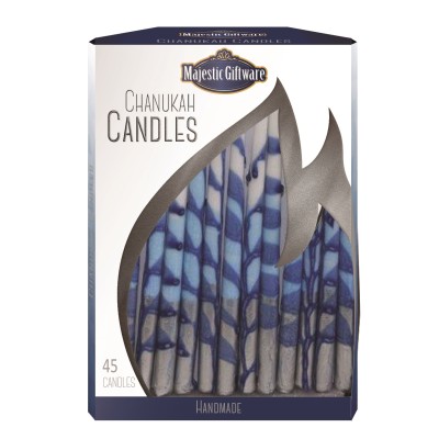 Chanuka Candles Blue/Wht/Silve