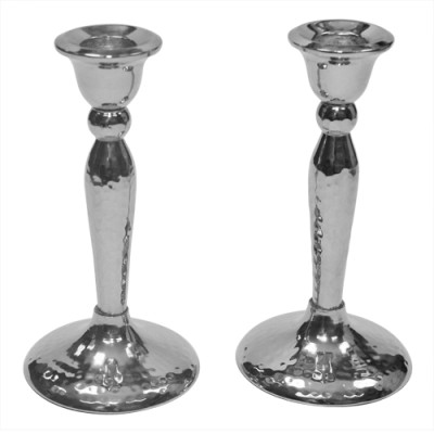 Candlesticks Nickel Hammered