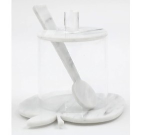 Lucite Honey Dish Apple Marble