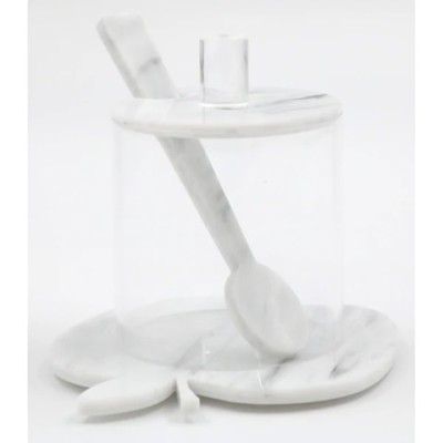 Lucite Honey Dish Apple Marble