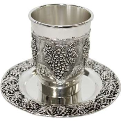 Kiddush Cup Set Nickel Plated