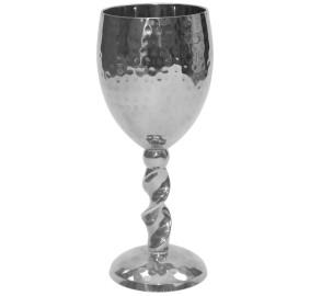 Kiddush Cup Hammered Nickel