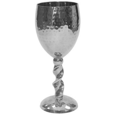 Kiddush Cup Hammered Nickel