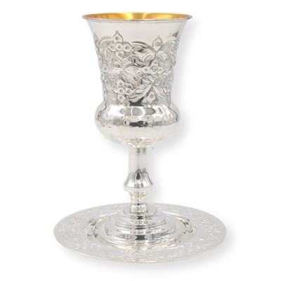 Eliyahu's Cup with Tray Floral 