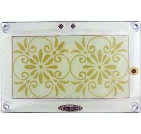 Glass Challah Tray - Pearl/Gold