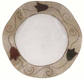 Round Glass Dish - Brown Tulip