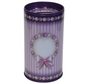 Tzedakah Box Round Purple