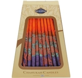 Chanuka Candles Orange & Purple