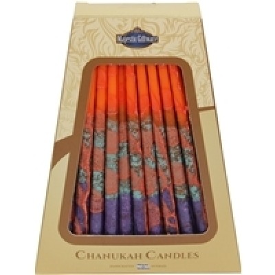 Chanuka Candles Orange & Purple