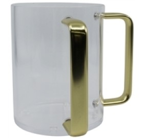 Washcup Acrylic Gold Handles