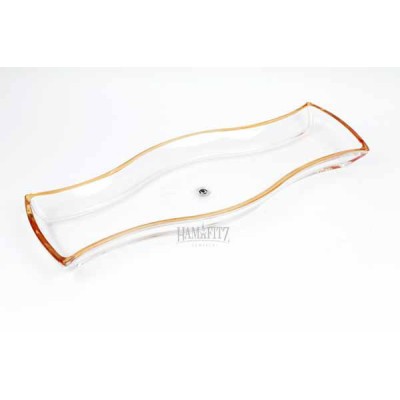 Long Orange Glass Dish