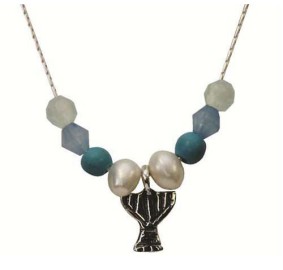 Menorah Pendant Pearl Turquois