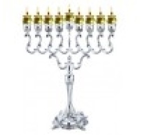 Oil Menorah Silverplated 22.5