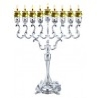 Oil Menorah Silverplated 22.5