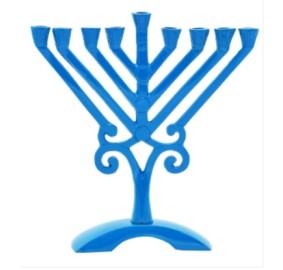 Blue Rambam Menorah 6.5"