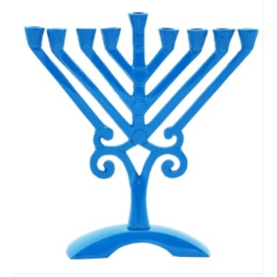 Blue Rambam Menorah 6.5"