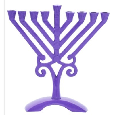 Purple Rambam Menorah 6.5"