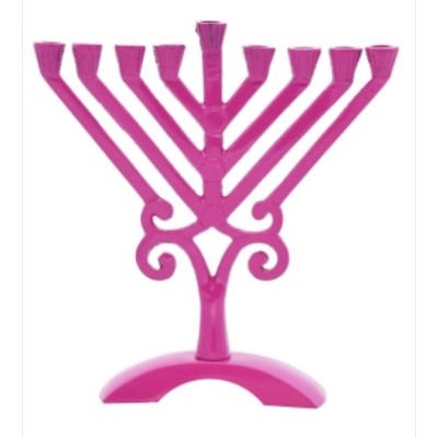 Pink Rambam Menorah 6.5"