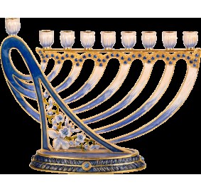 Menorah Jeweled David's Harp