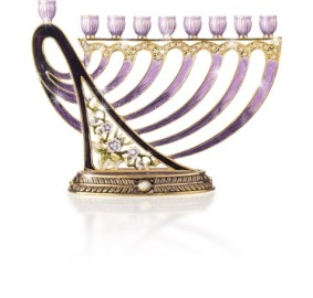 Menorah Jeweled David's Harp