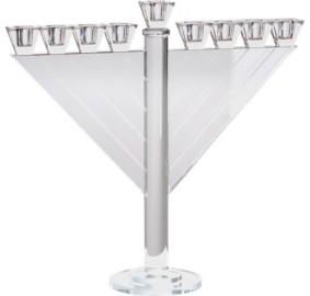 Crystal Menorah Rambam 15" H