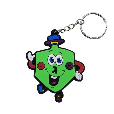 Dreidel Rubber Keychain