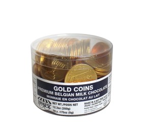 Milk Chocolate Gold Coins in Tub - Nut Free