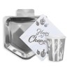 Chanukah Silver Foiled Dreidel Plates