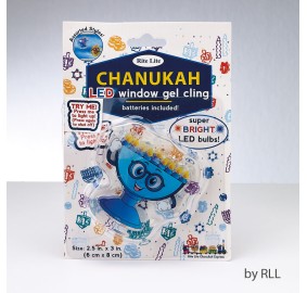 Chanukah LED Gel Cling Menorah