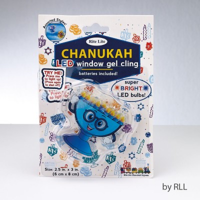 Chanukah LED Gel Cling Menorah