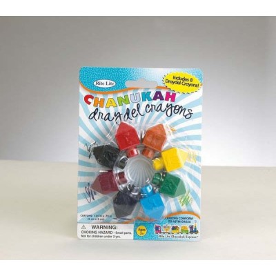 Dreidel Shaped Chanukah Crayons, Set of 8