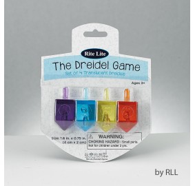 "The Dreidel Game" - Set of 4 Translucent Dreidels