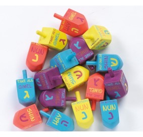 Dreidel Painted Wood Large