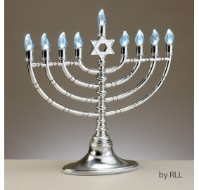 Electronic Menorah LED Silvert