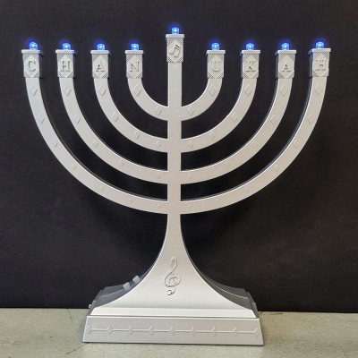 Silvertone "Dancing Lights" Musical Menorah