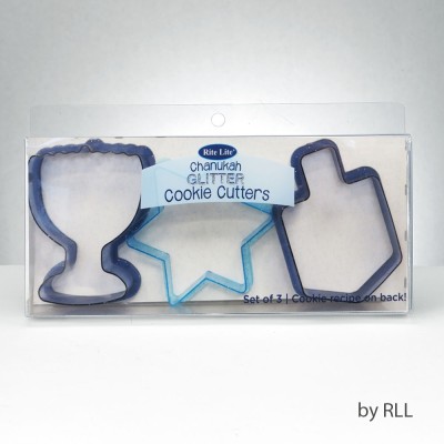 Set of 3 Chanukah Glitter Cookie Cutters