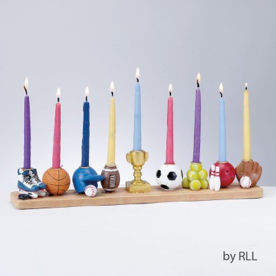 Sports Menorah - Hand Painted Resin