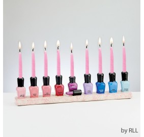 Menorah Ceramic Nail Polish Hand- Painted