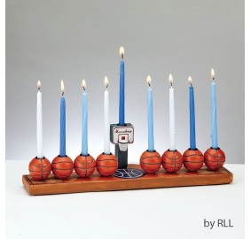 Menorah Resin Basketball Hand-Painted