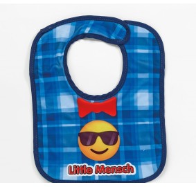 "Little Mensch" Printed Emoji Bib