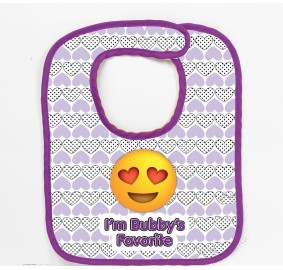 "Bubby's Favorite" Printed Emoji Bib