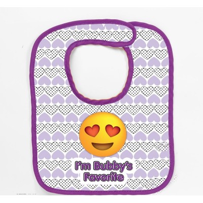 "Bubby's Favorite" Printed Emoji Bib