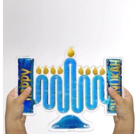 Flowy Menorah Toy Glittered