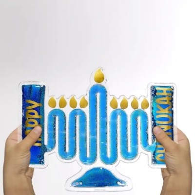 Flowy Menorah Toy Glittered