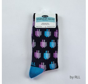 Chanukah Adult Crew Socks, Dreidels