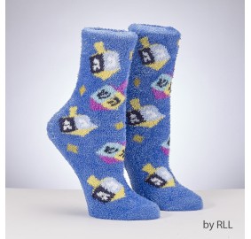 Chanukah Youth Cozy Slipper Socks with Lurex