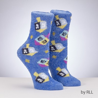 Chanukah Youth Cozy Slipper Socks with Lurex