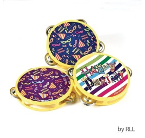 Happy Purim Tambourine Noisemaker