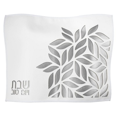 Challah Cover Laser Cut Floral Silver